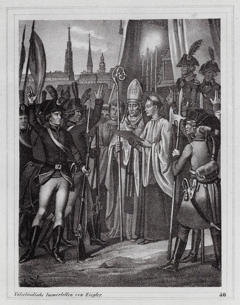 Peter Johann Nepomuk Geiger - Soldati austriaci in partenza per combattere i francesi, Vienna
